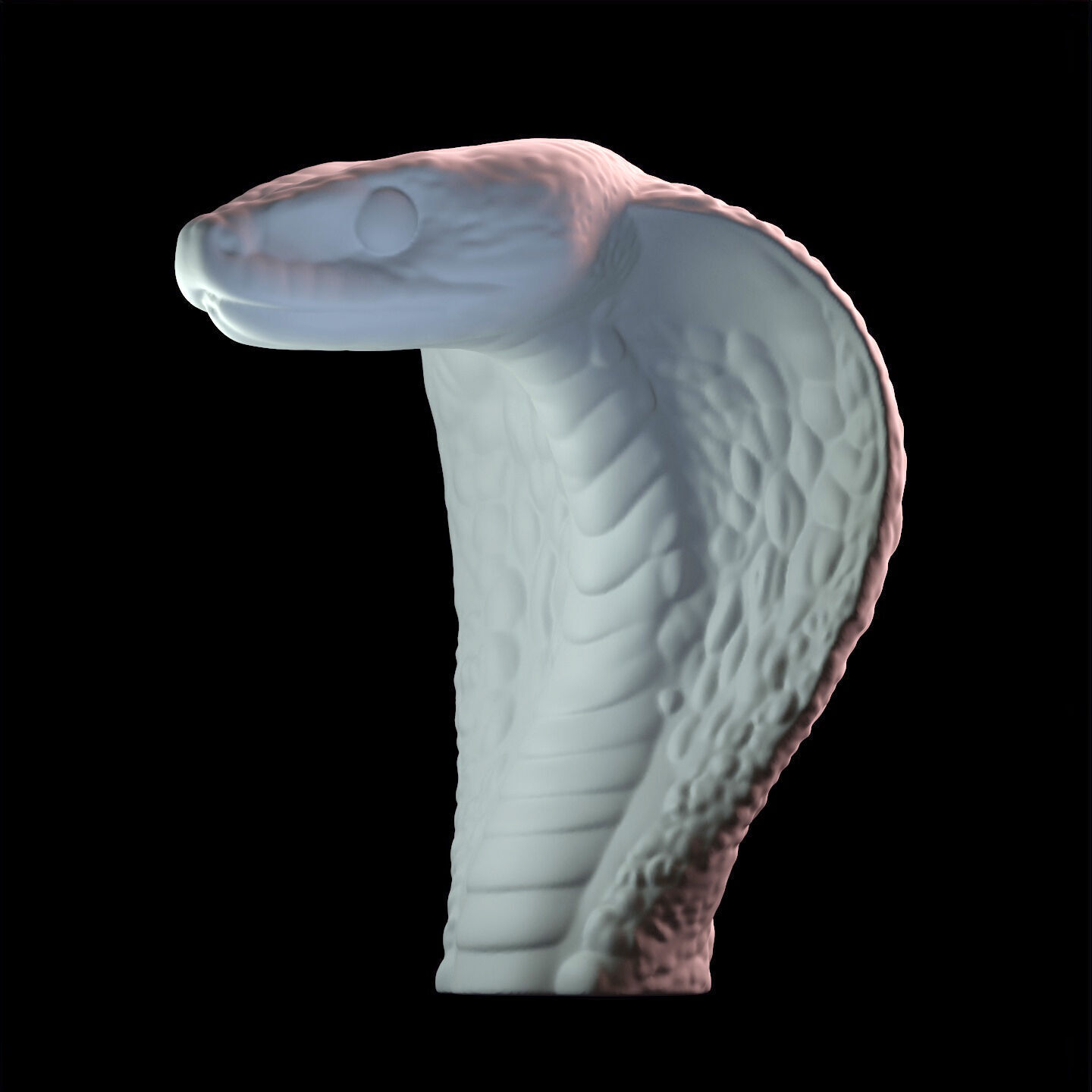 Coiled Snake Form Stylized Serpent Sculpture 3D print model_2