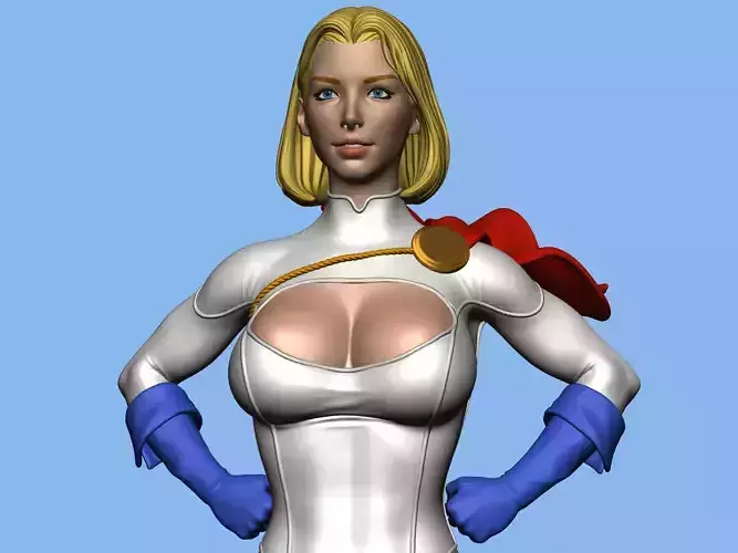 Sexy Powergirl 3d printable NSFW included and 2 face expressions