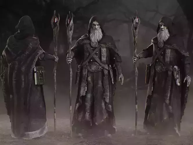 Wizard Low-poly 3D model