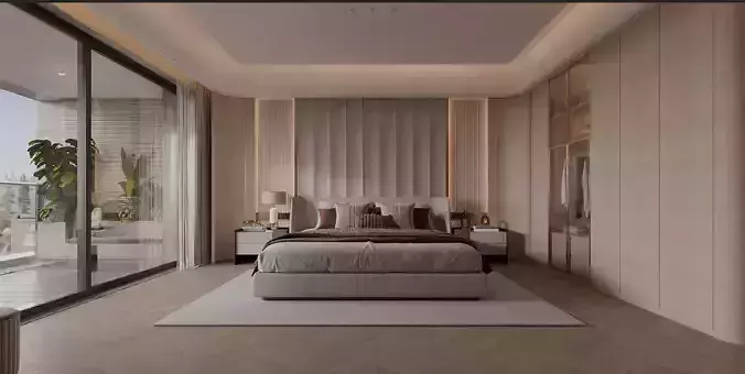 Modern bedroom of the home 3D model