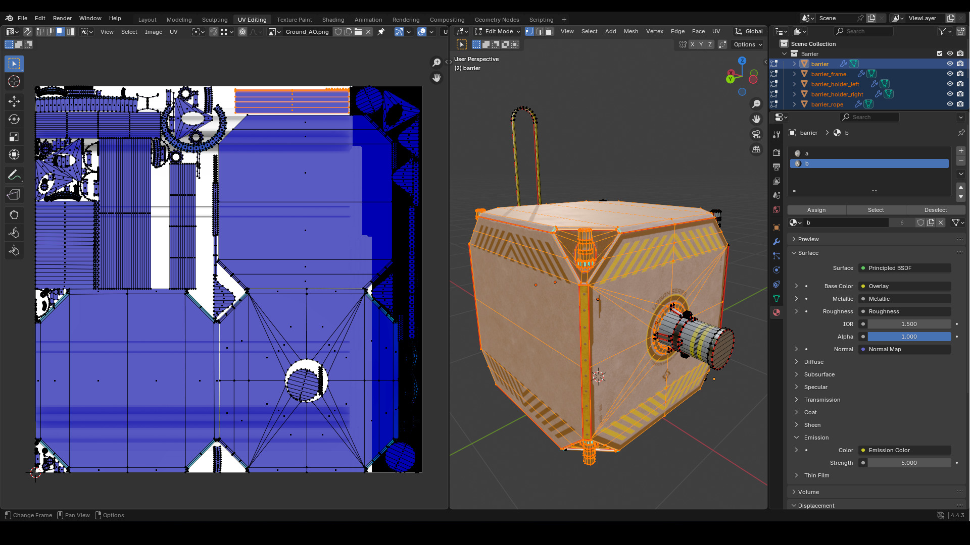 Modular Urban Concrete Barrier Vol 2 Low-poly 3D model_15