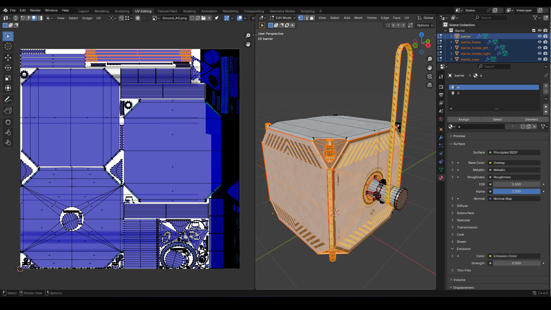 Modular Urban Concrete Barrier Vol 2 Low-poly 3D model_14