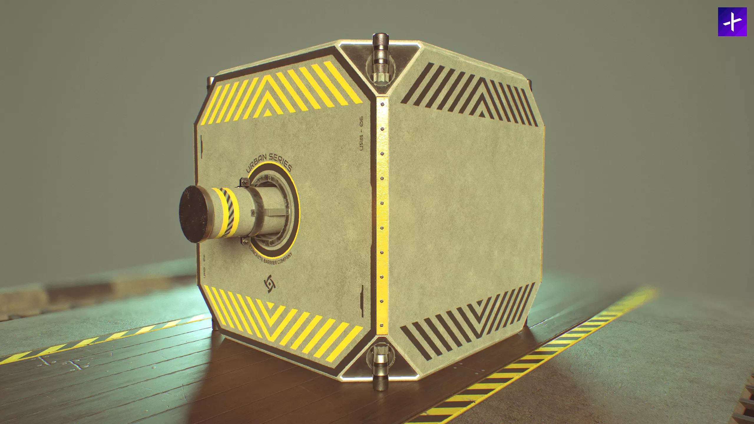 Modular Urban Concrete Barrier Vol 2 Low-poly 3D model_0