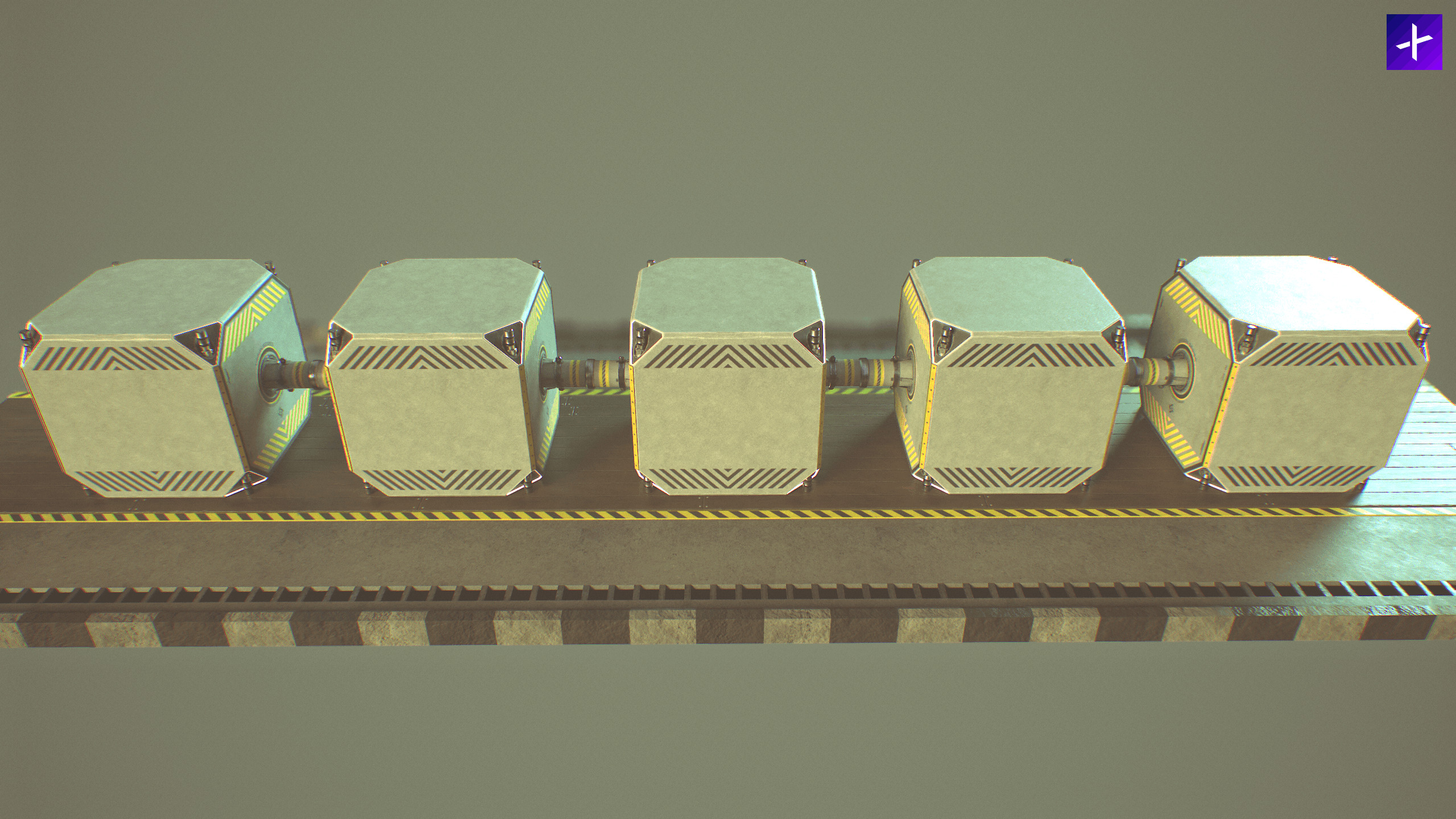 Modular Urban Concrete Barrier Vol 2 Low-poly 3D model_11