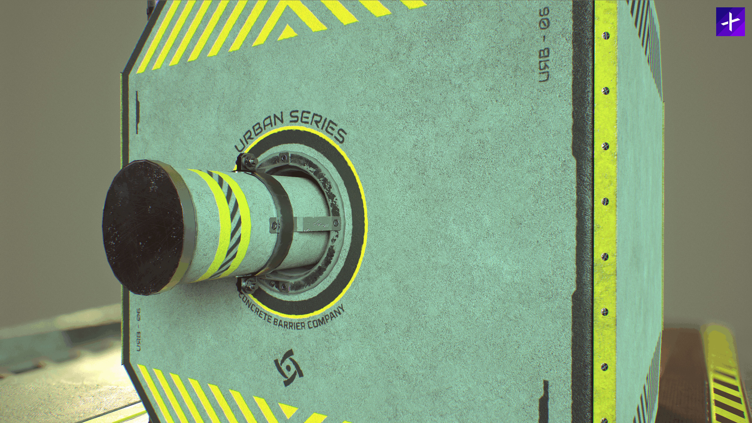 Modular Urban Concrete Barrier Vol 2 Low-poly 3D model_8