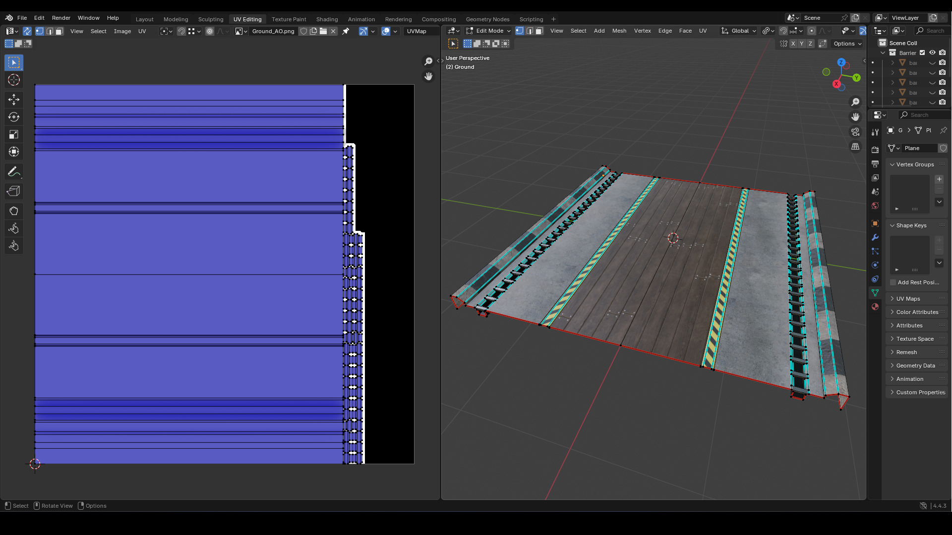 Modular Urban Concrete Barrier Vol 2 Low-poly 3D model_16