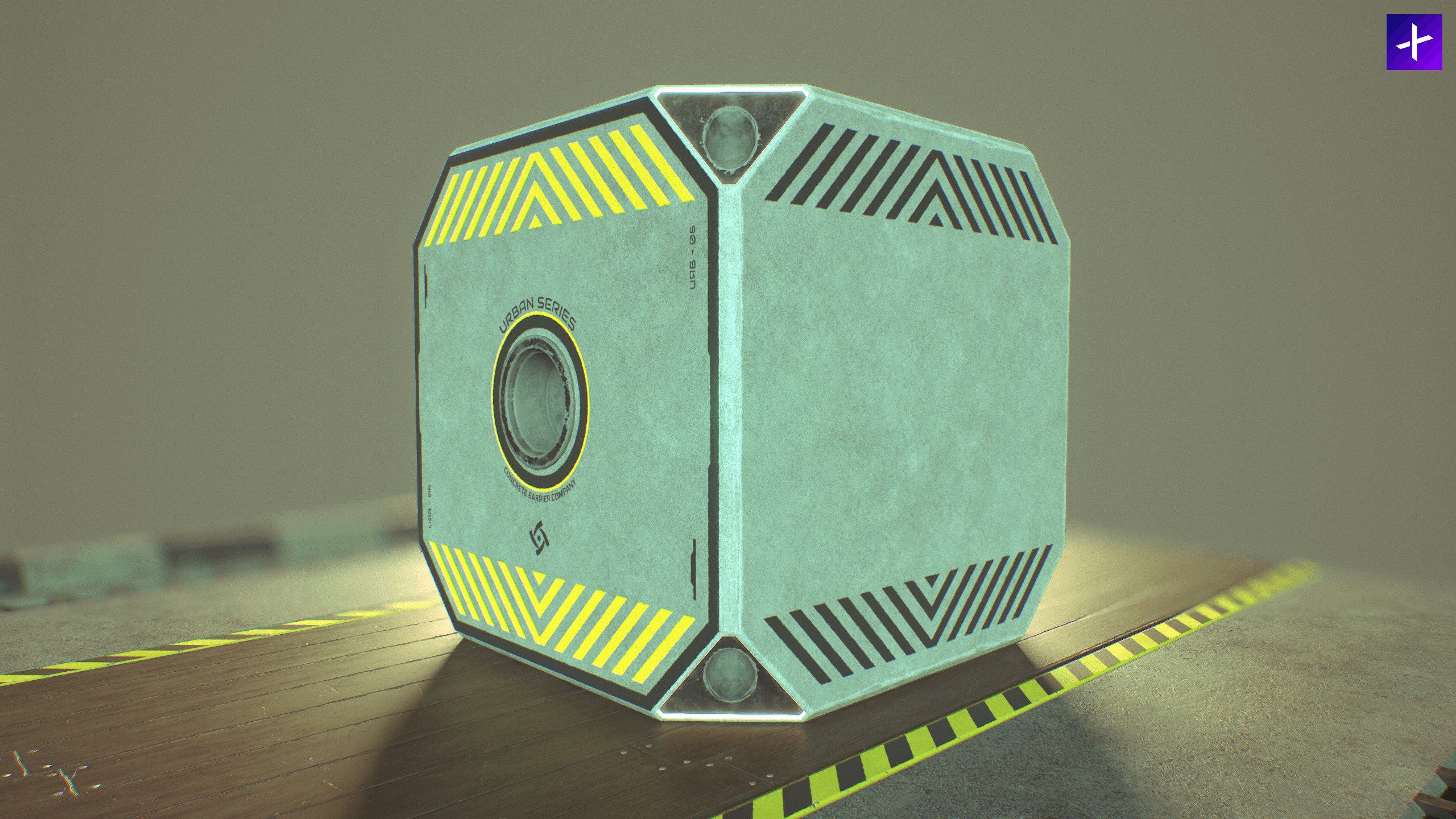Modular Urban Concrete Barrier Vol 2 Low-poly 3D model_2