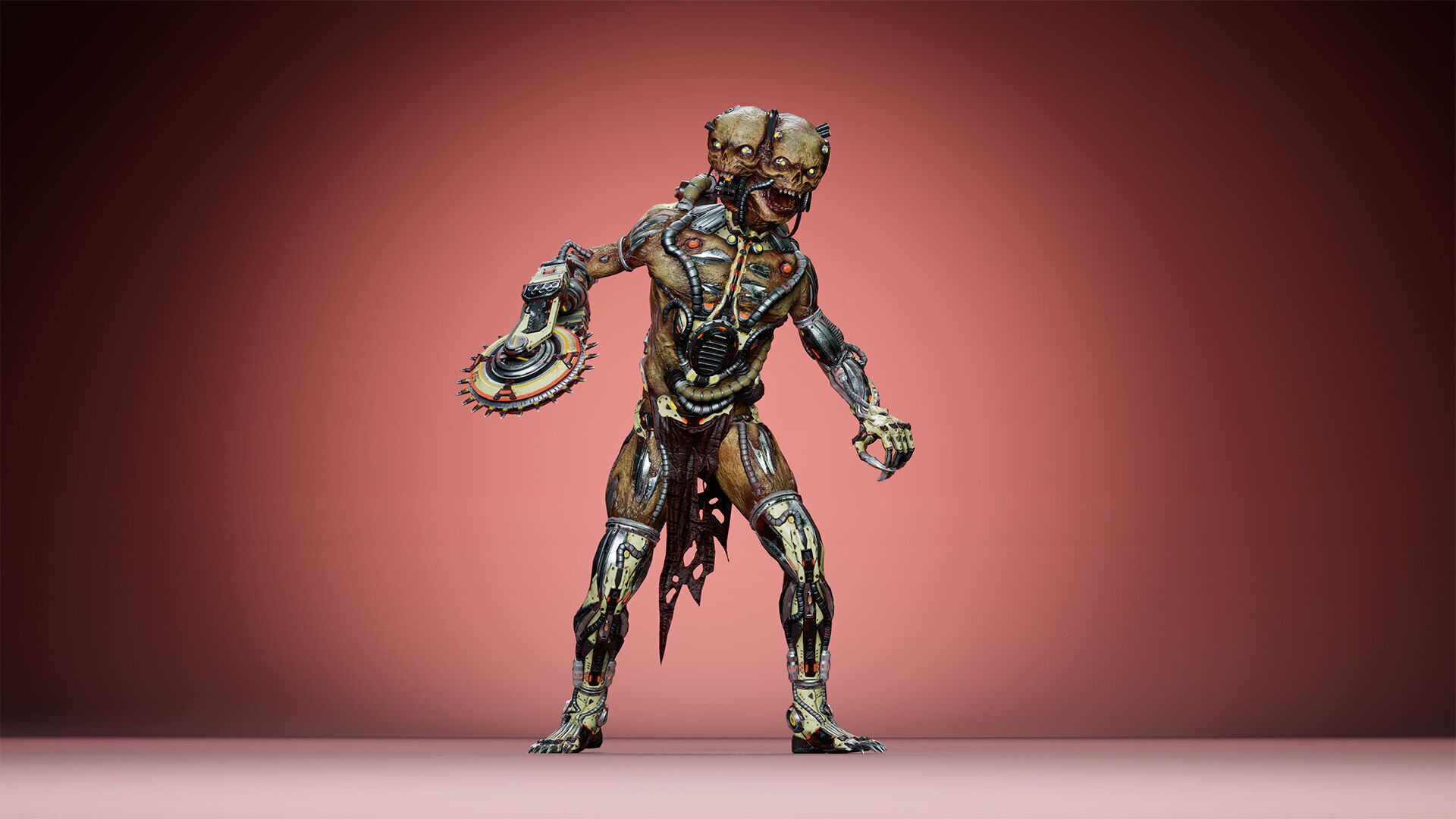 Cyborg Mutant2 Low-poly 3D model_16
