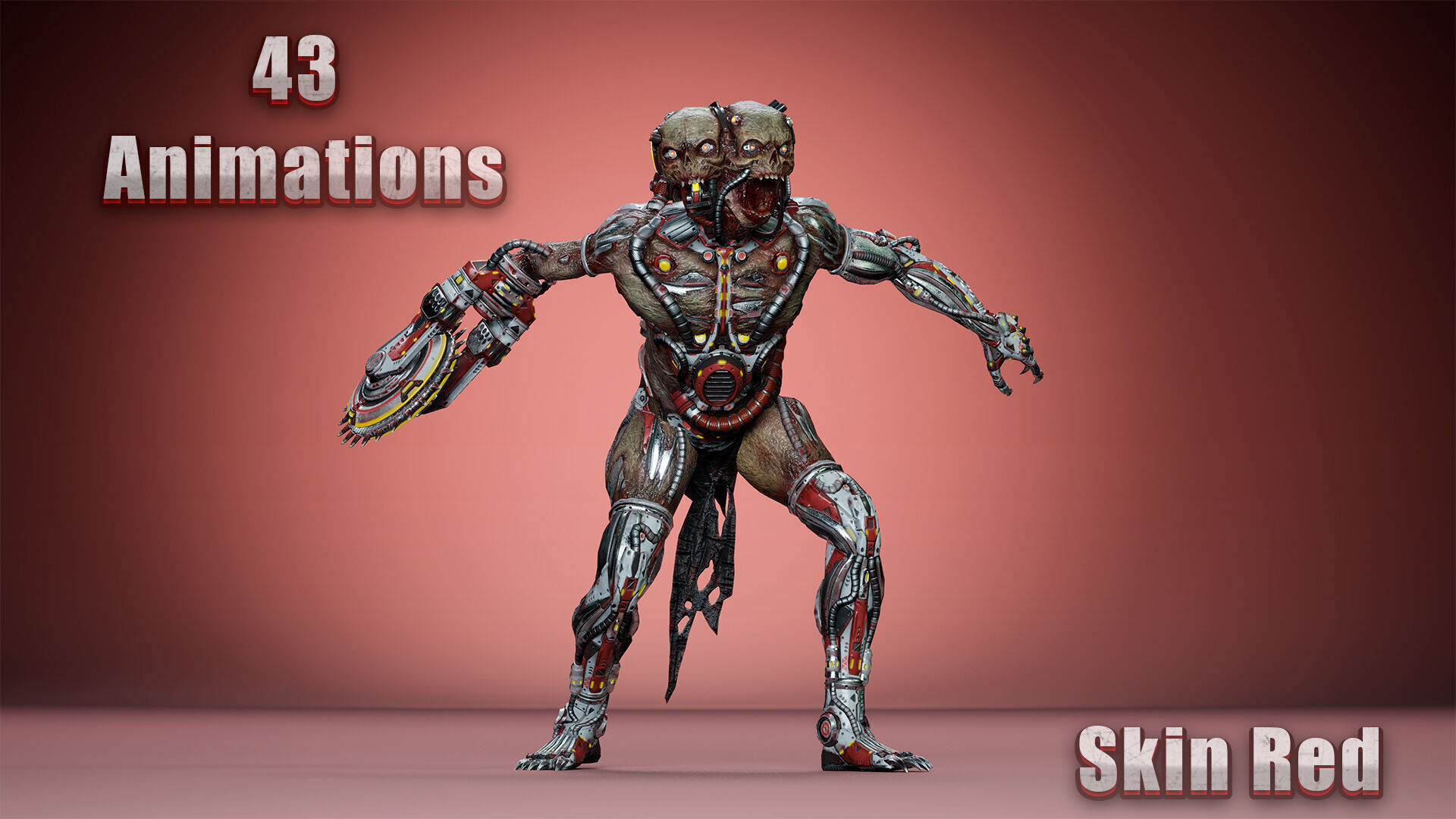 Cyborg Mutant2 Low-poly 3D model_4