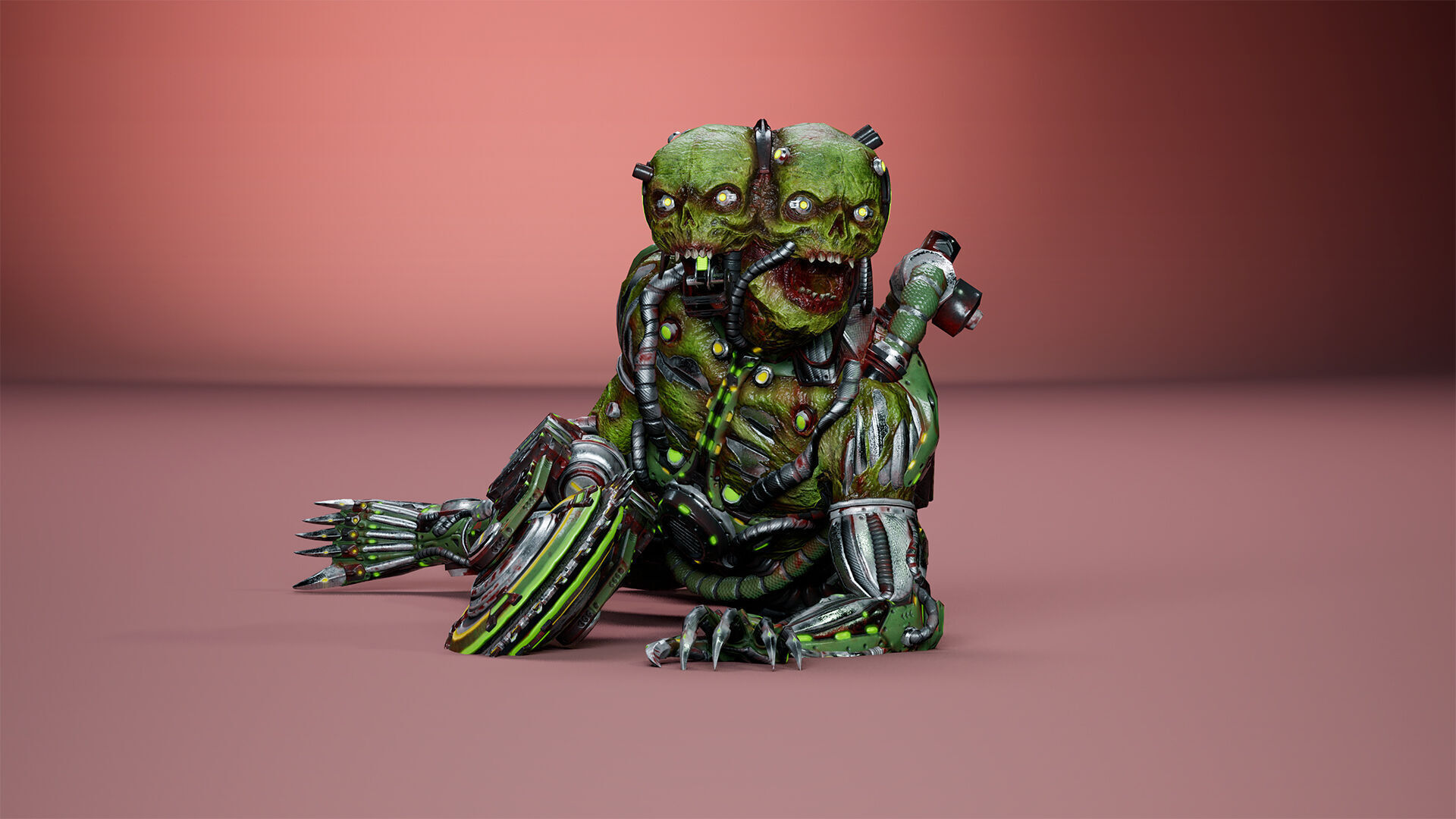 Cyborg Mutant2 Low-poly 3D model_20