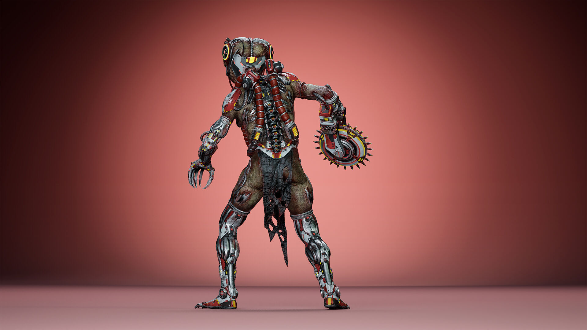 Cyborg Mutant2 Low-poly 3D model_14