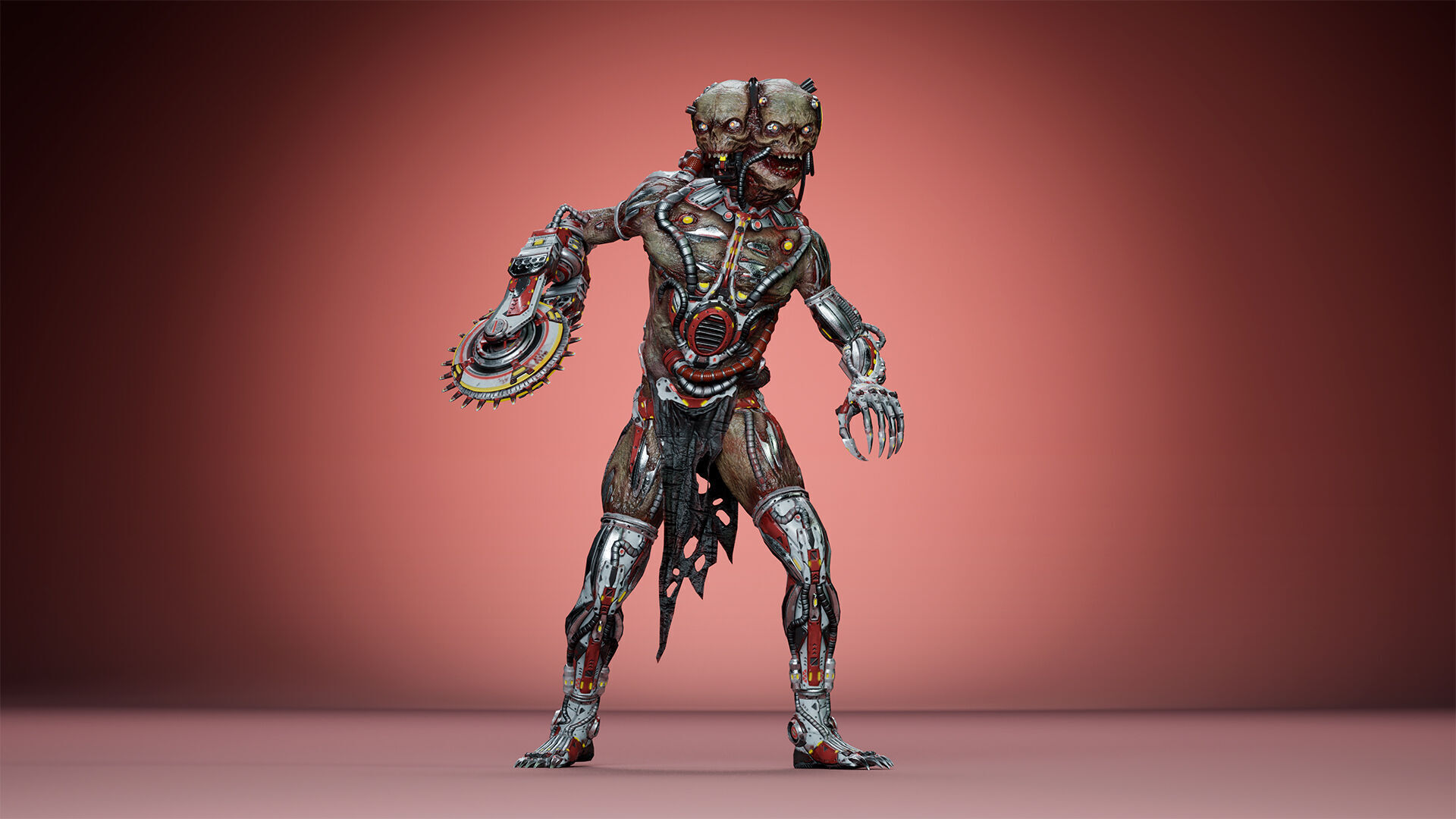 Cyborg Mutant2 Low-poly 3D model_6