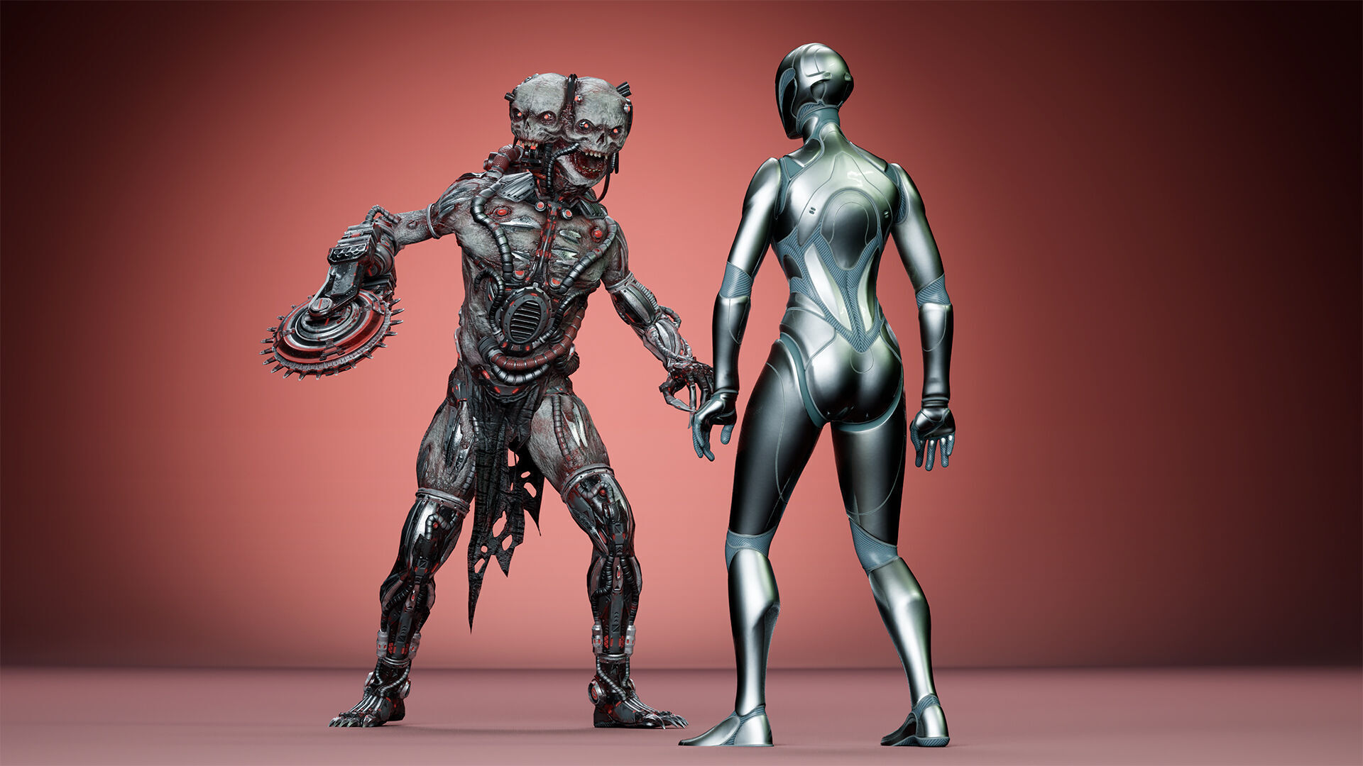 Cyborg Mutant2 Low-poly 3D model_21