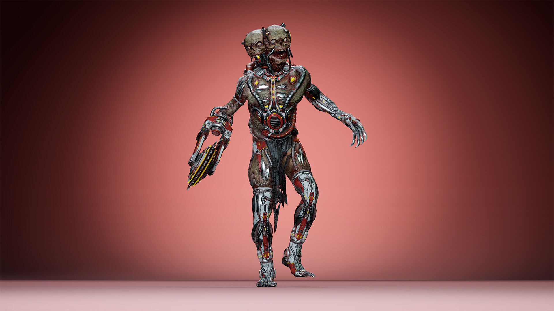 Cyborg Mutant2 Low-poly 3D model_15