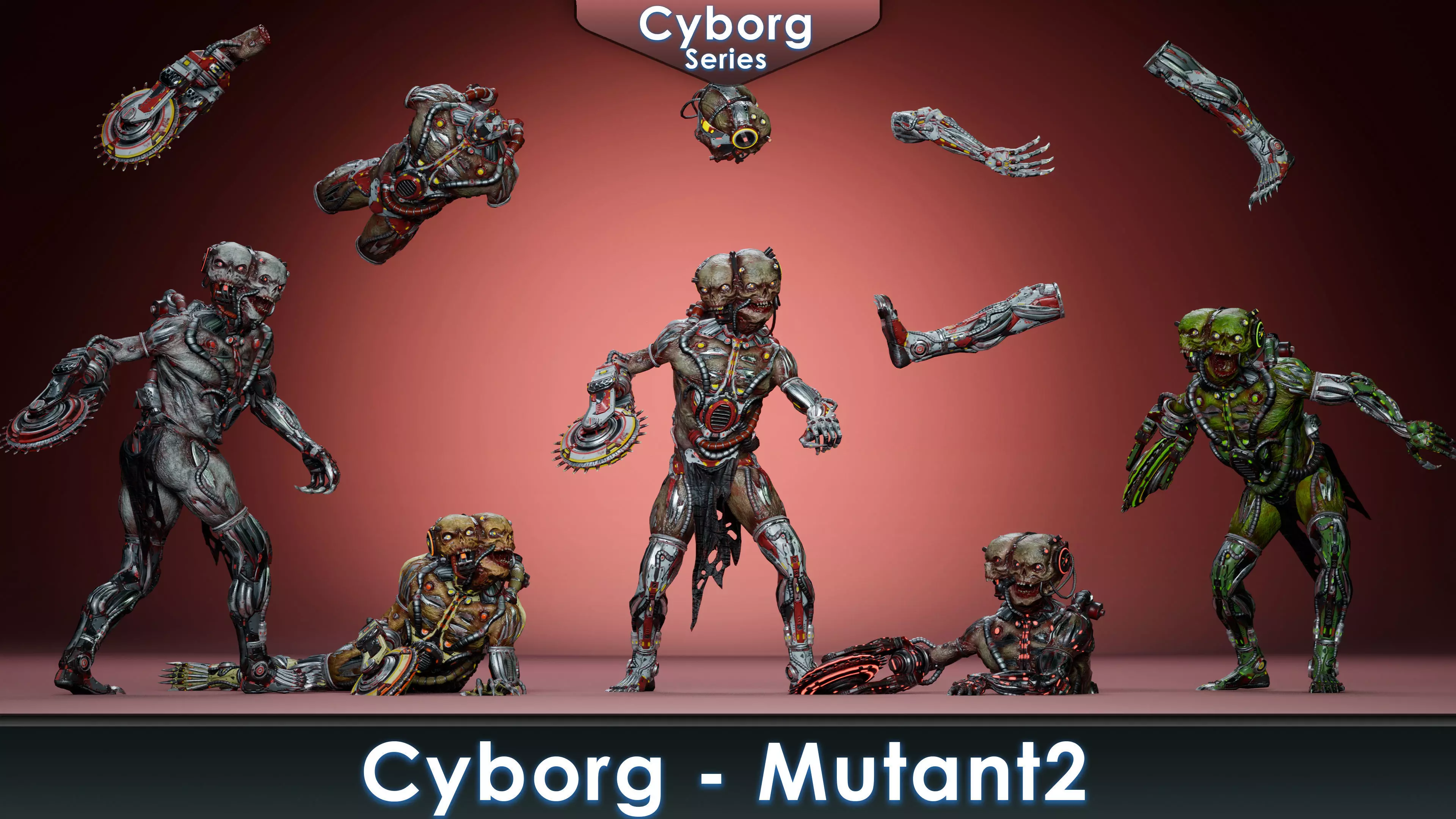 Cyborg Mutant2 Low-poly 3D model_0