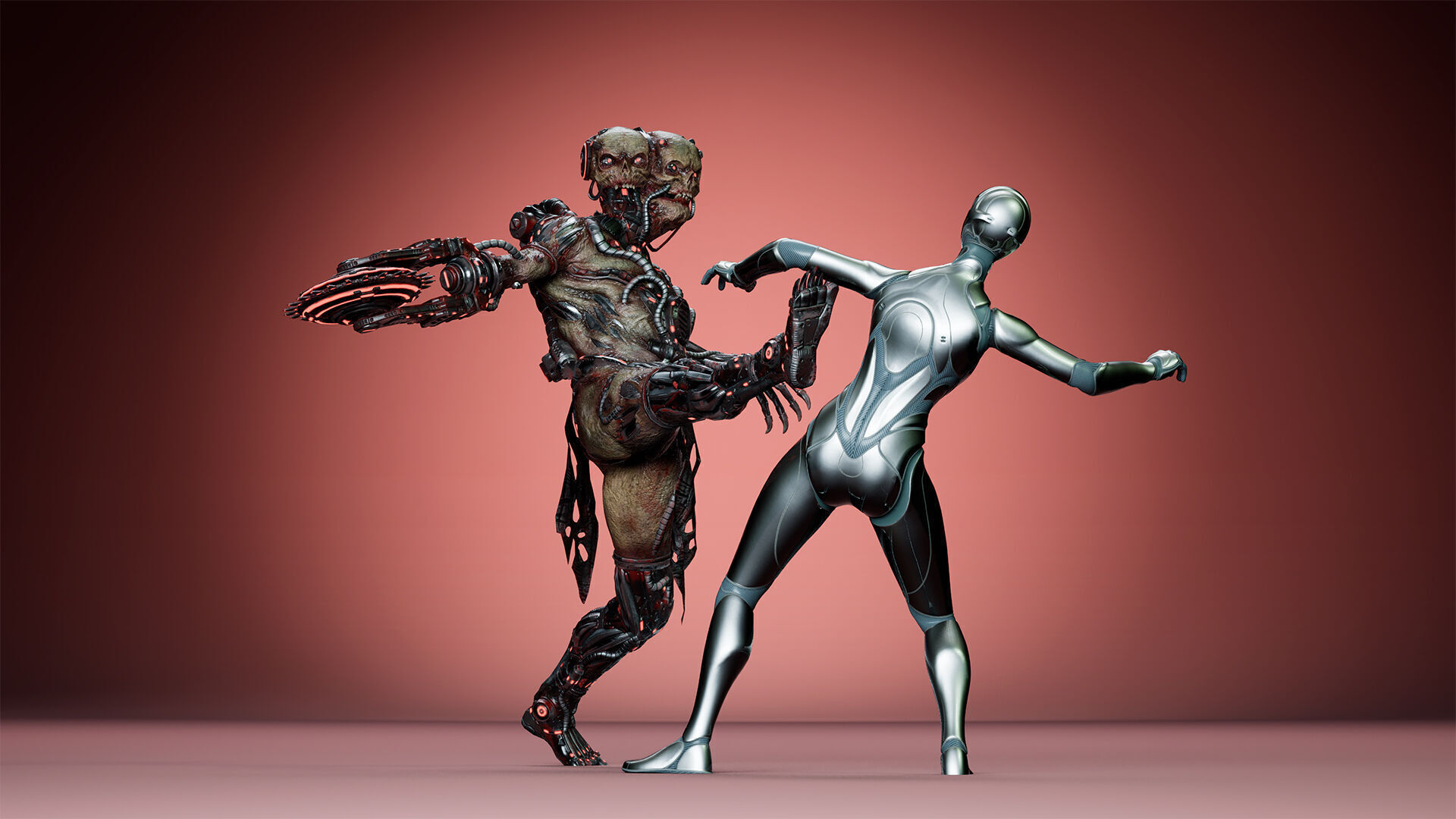 Cyborg Mutant2 Low-poly 3D model_12