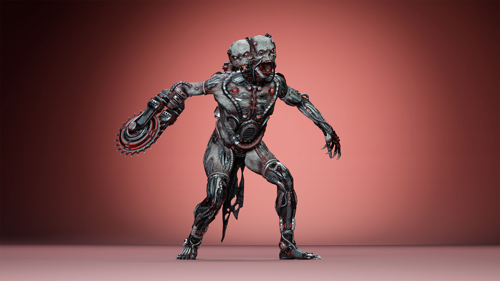 Cyborg Mutant2 Low-poly 3D model_11