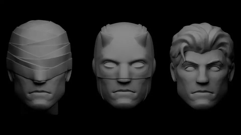 DAREDEVIL COMIC HEAD SCULPT 3D print model_0