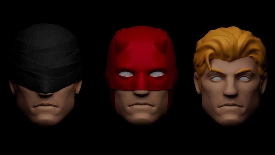 DAREDEVIL COMIC HEAD SCULPT 3D print model_6