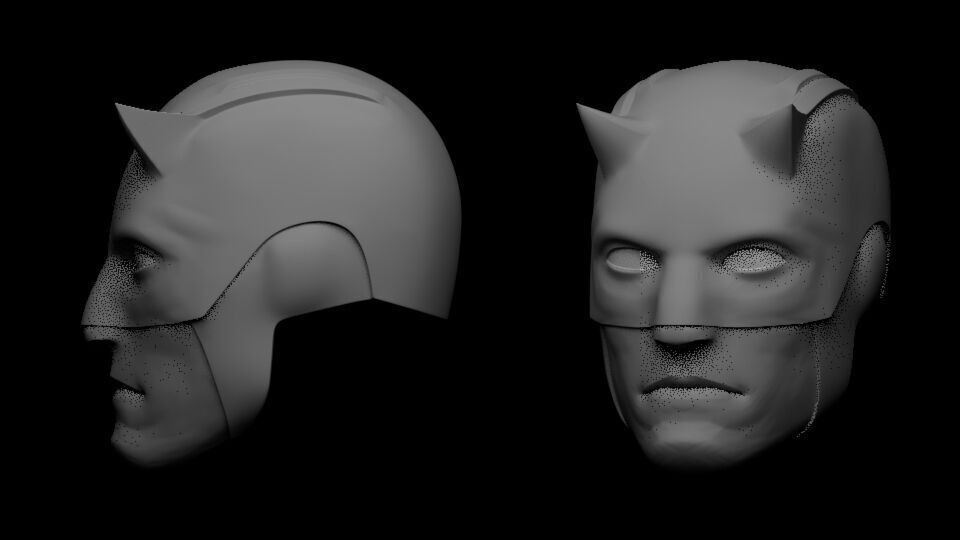 DAREDEVIL COMIC HEAD SCULPT 3D print model_1