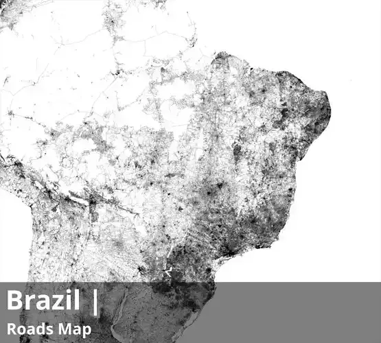 Brazil Water Roads and Buildings 14k High resolution Maps Texture