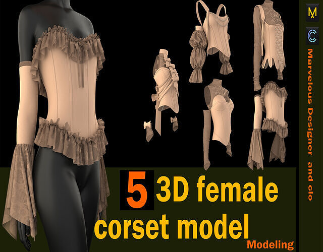 Women s corset model 3D model