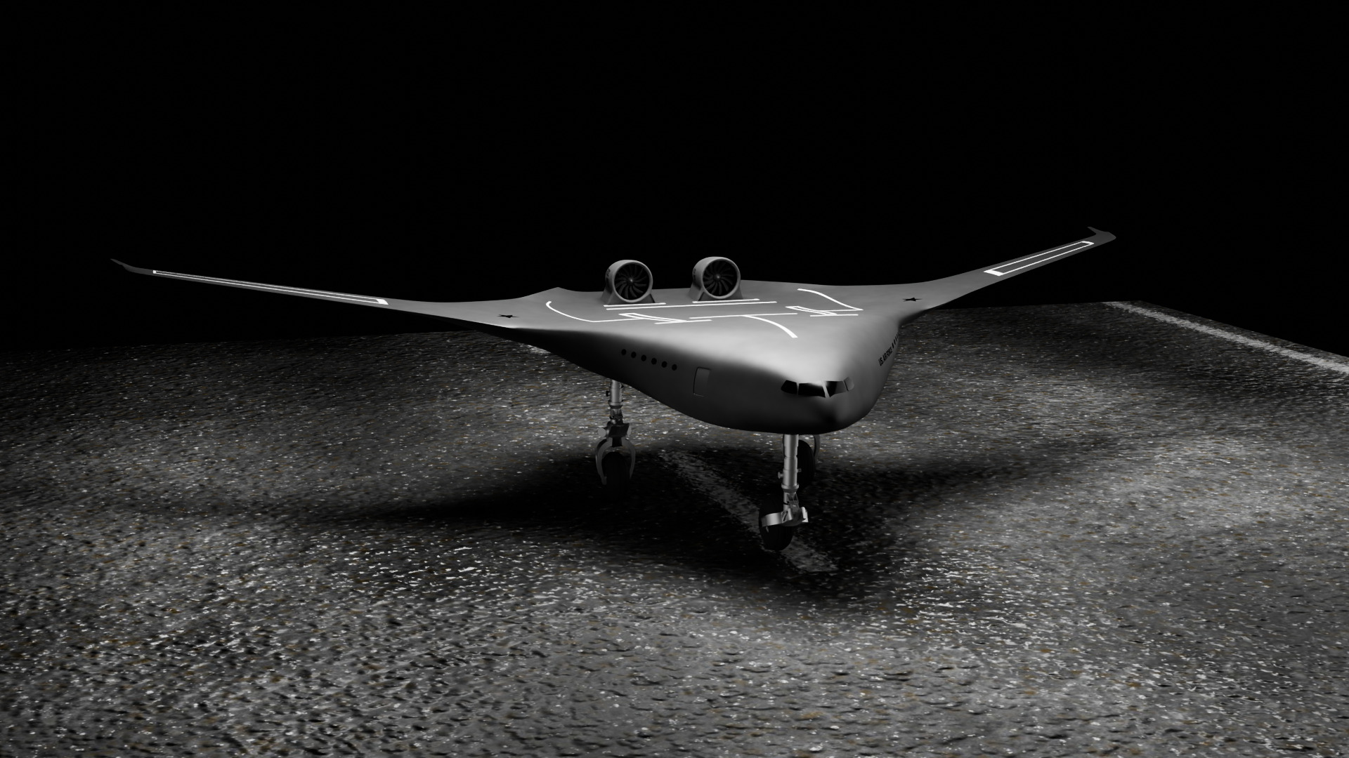 futuristic stealth jet drone  Concept Military Aircraft 3D Model 3D model_2