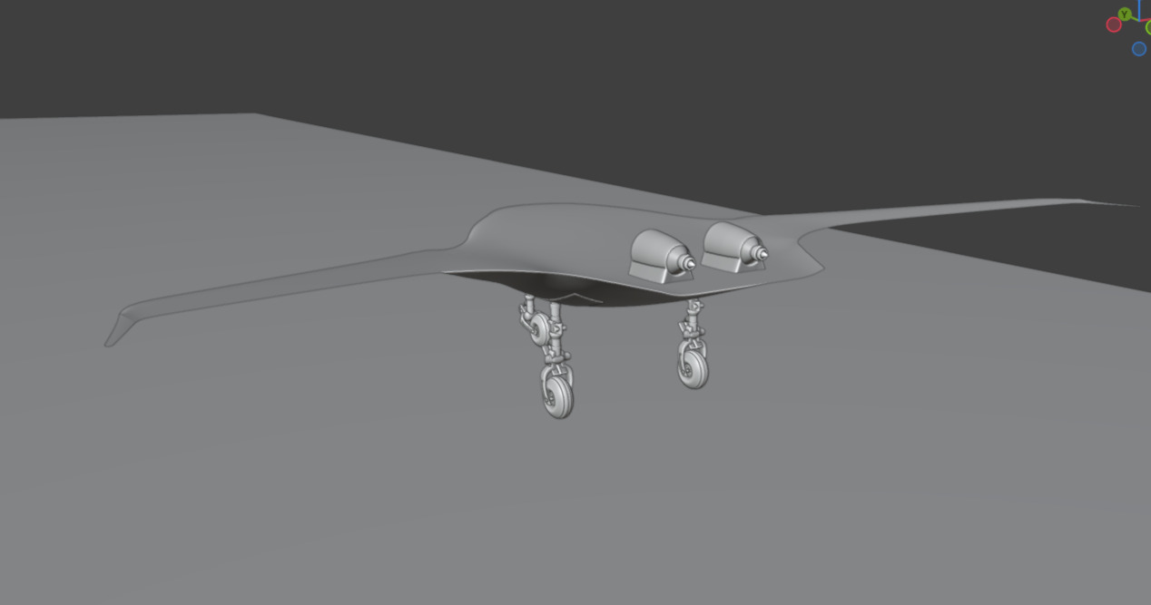 futuristic stealth jet drone  Concept Military Aircraft 3D Model 3D model_7