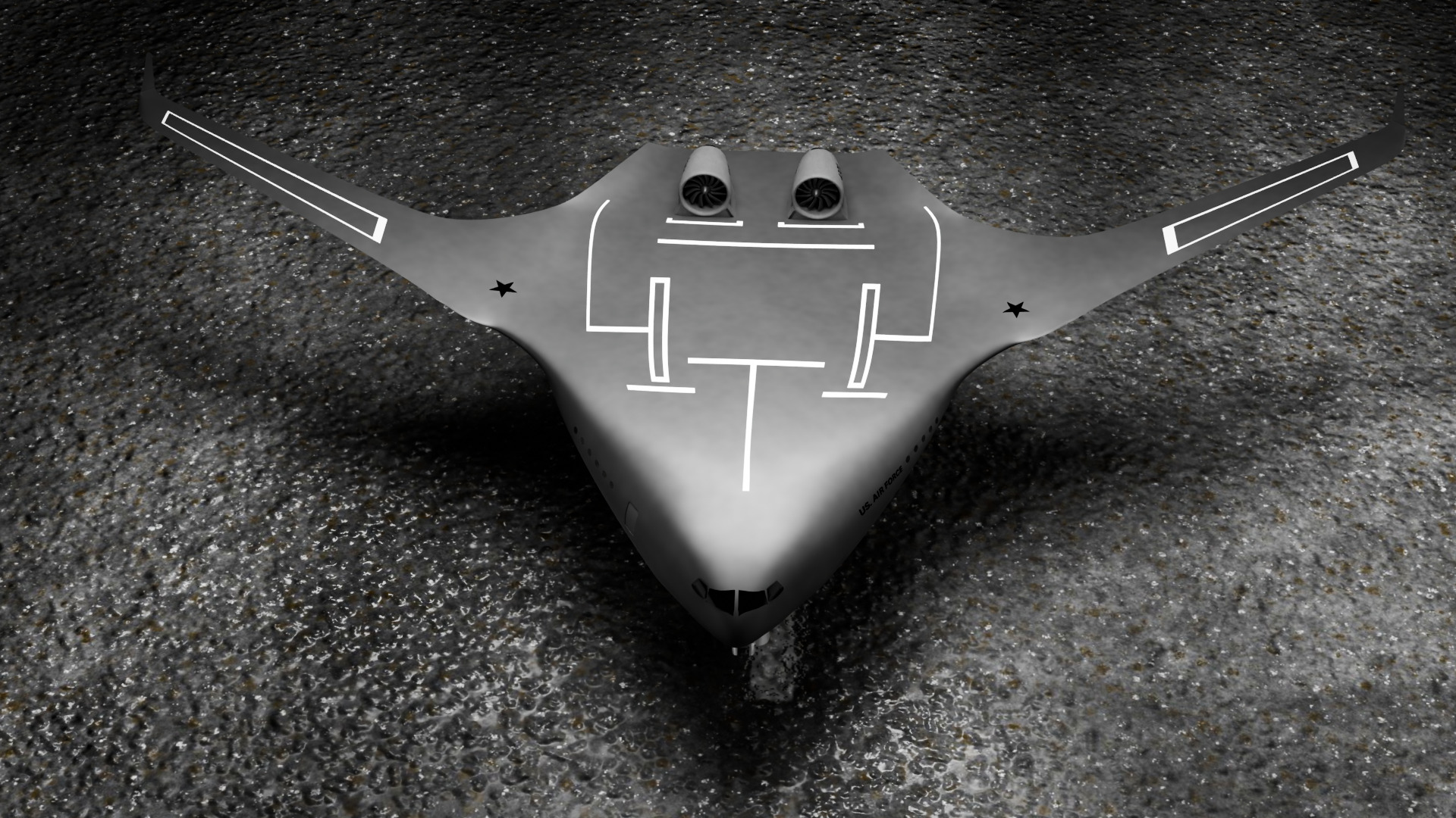 futuristic stealth jet drone  Concept Military Aircraft 3D Model 3D model_3