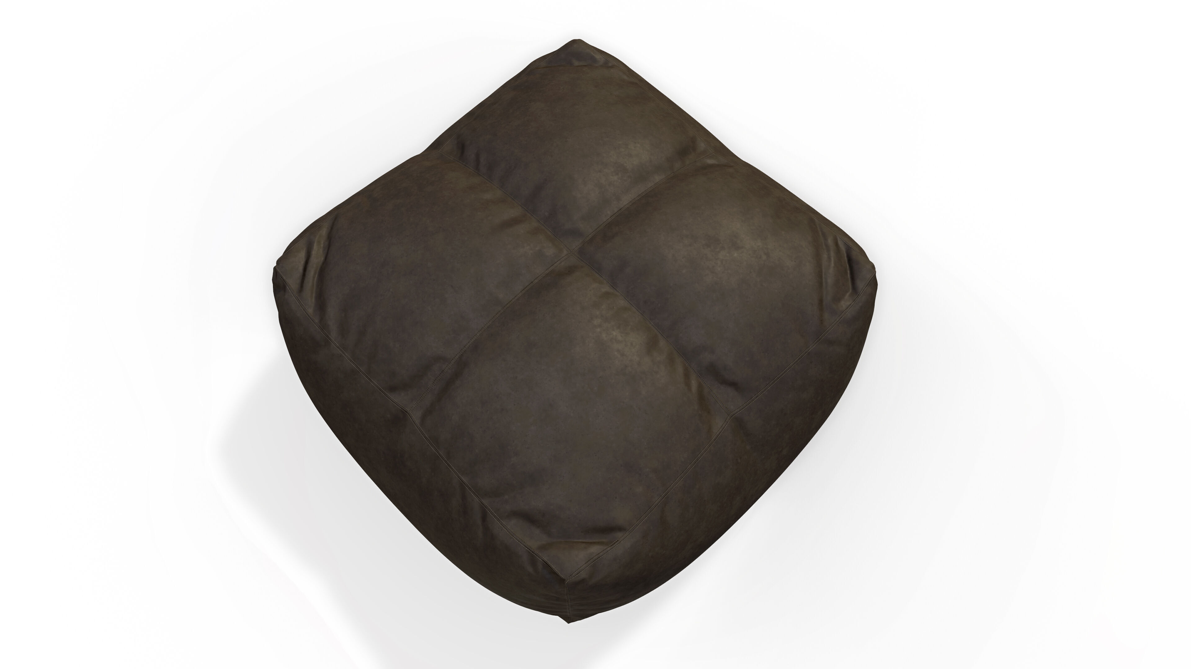 Pouf Small Leather Low-poly 3D model_3