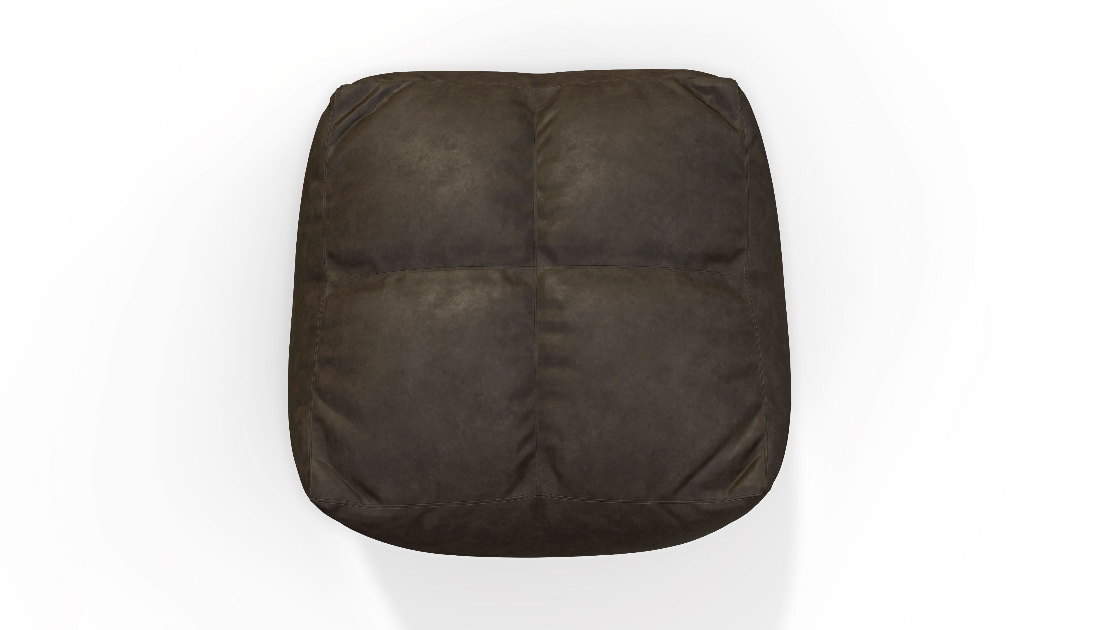 Pouf Small Leather Low-poly 3D model_2