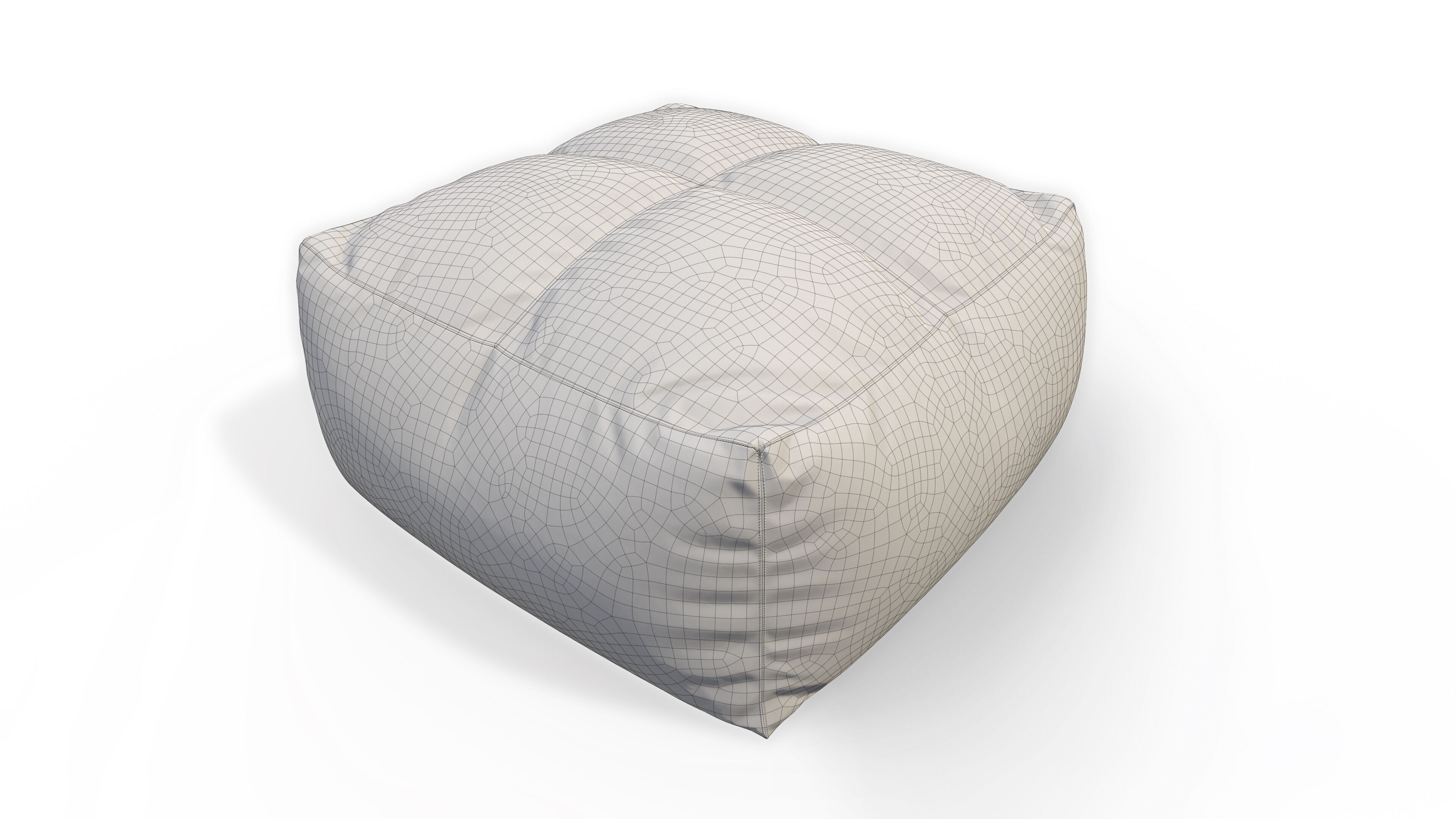 Pouf Small Leather Low-poly 3D model_6