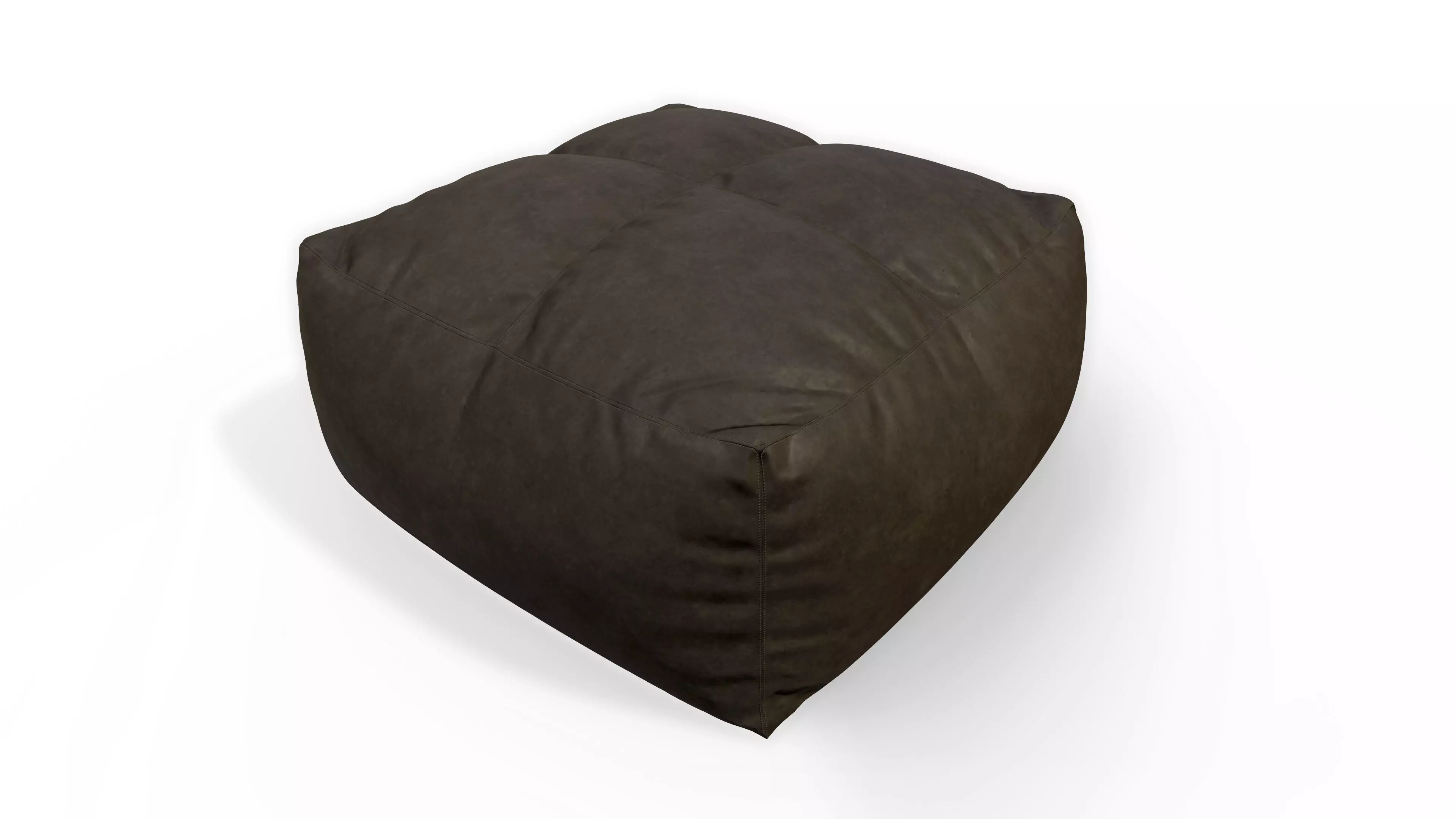 Pouf Small Leather Low-poly 3D model_0