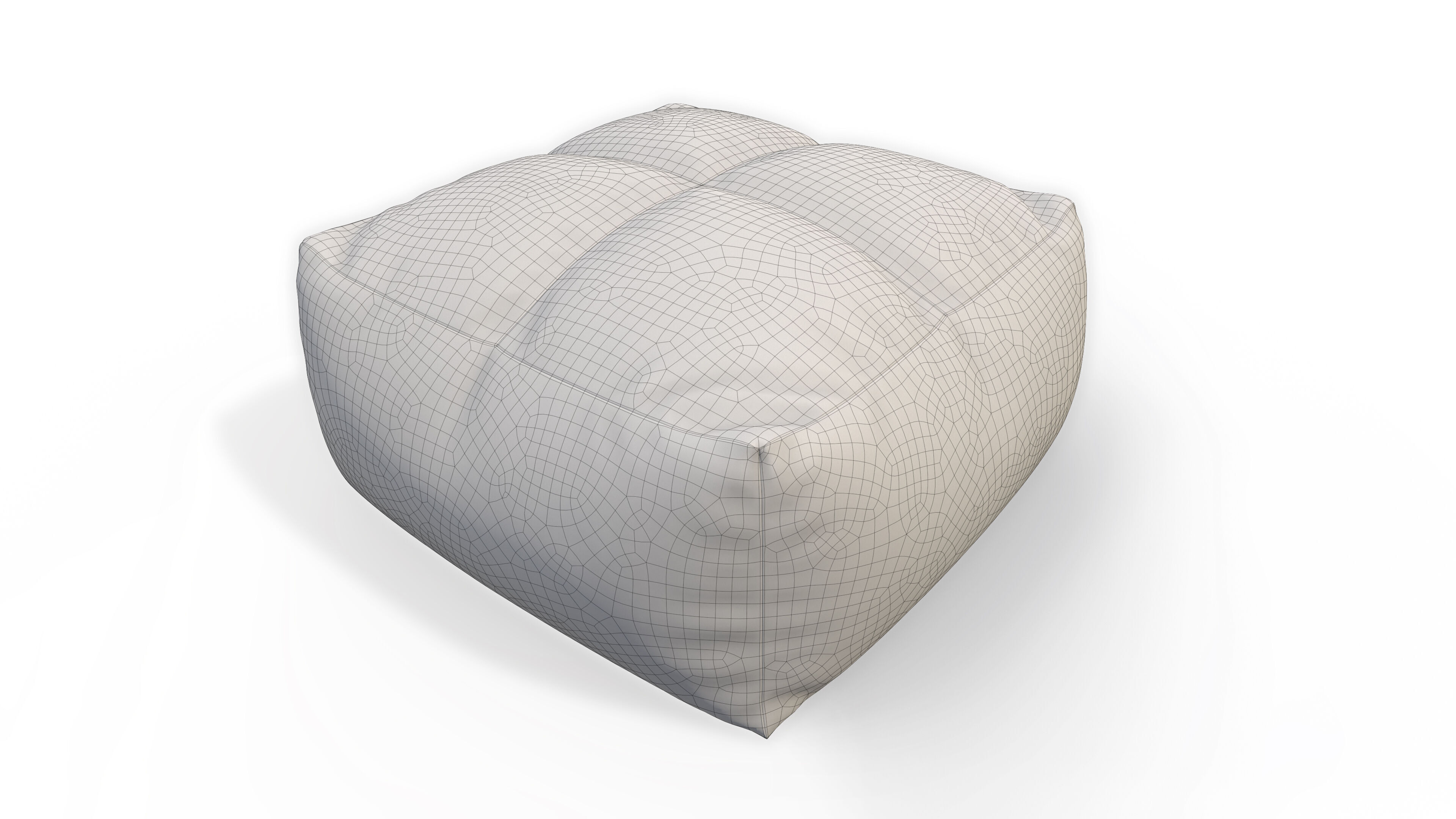 Pouf Small Leather Low-poly 3D model_7