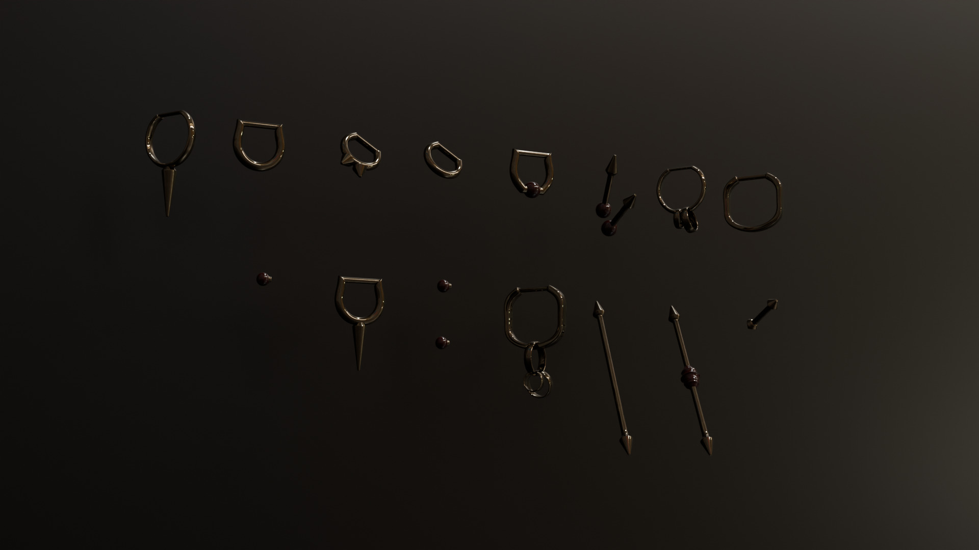 Punk Piercing Collection 15 Models 3D model_6