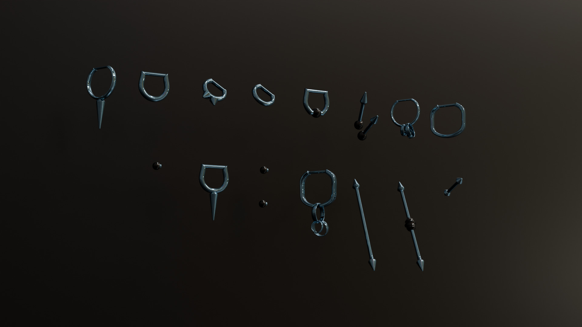 Punk Piercing Collection 15 Models 3D model_12