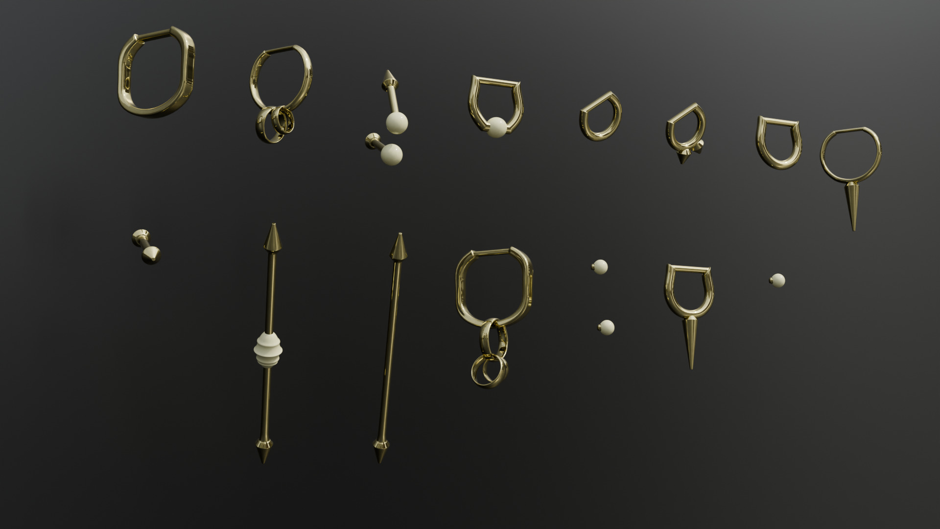 Punk Piercing Collection 15 Models 3D model_8