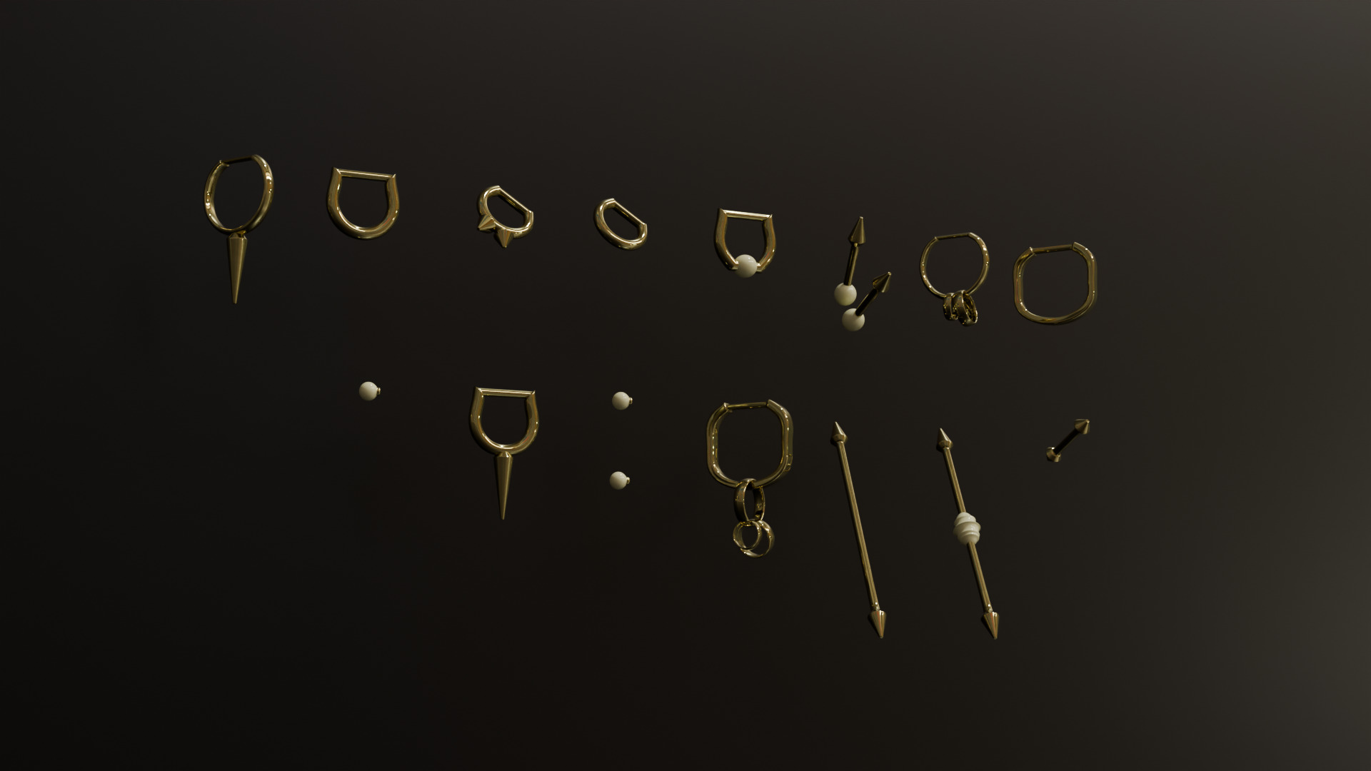 Punk Piercing Collection 15 Models 3D model_9