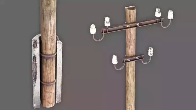 wooden electric pole