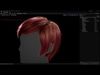 Game ready female Short hairstyle - real time hair cards Low-poly 3D model_1