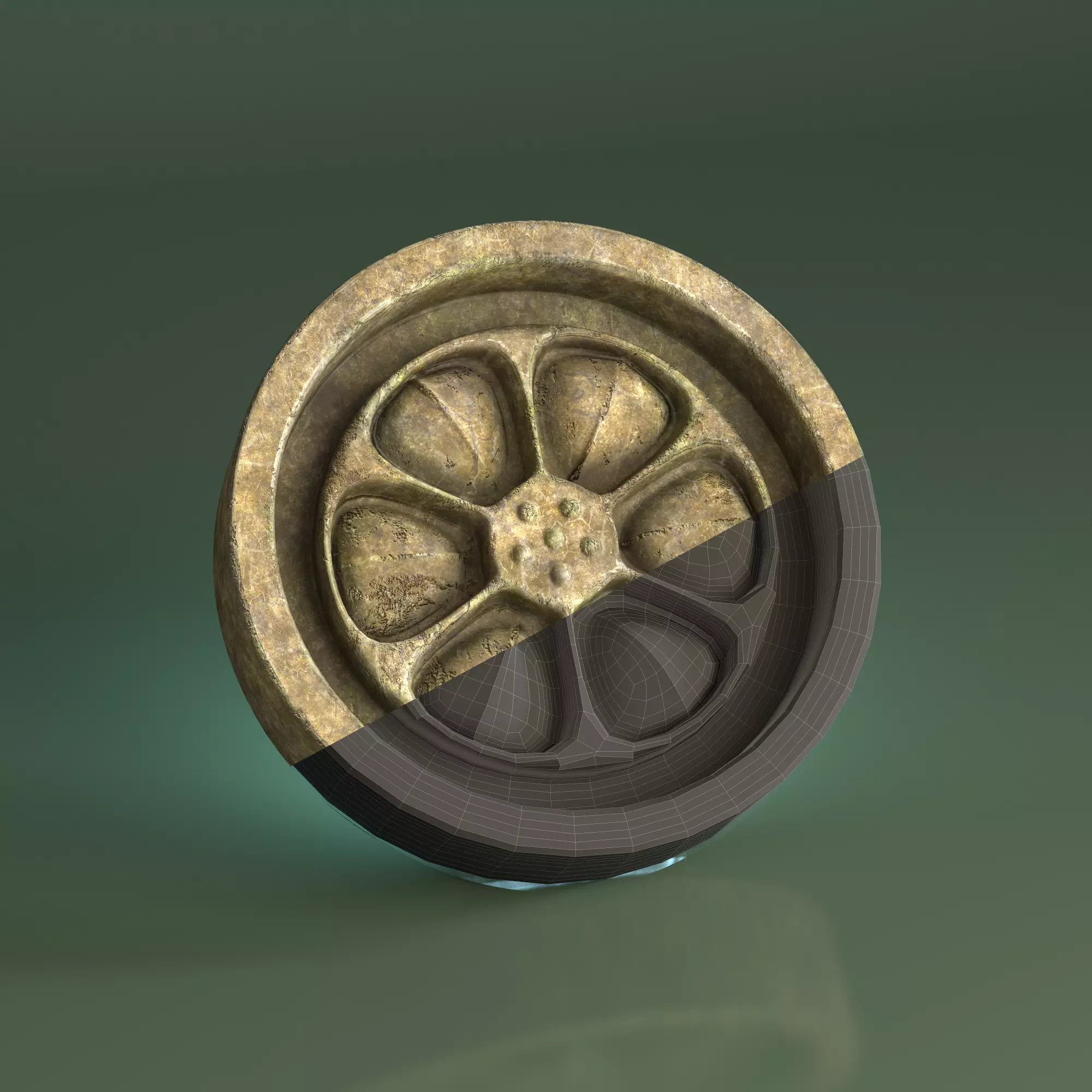 Korean Traditional roof tile lotus Sumaksae PBR 4K Low-poly 3D model