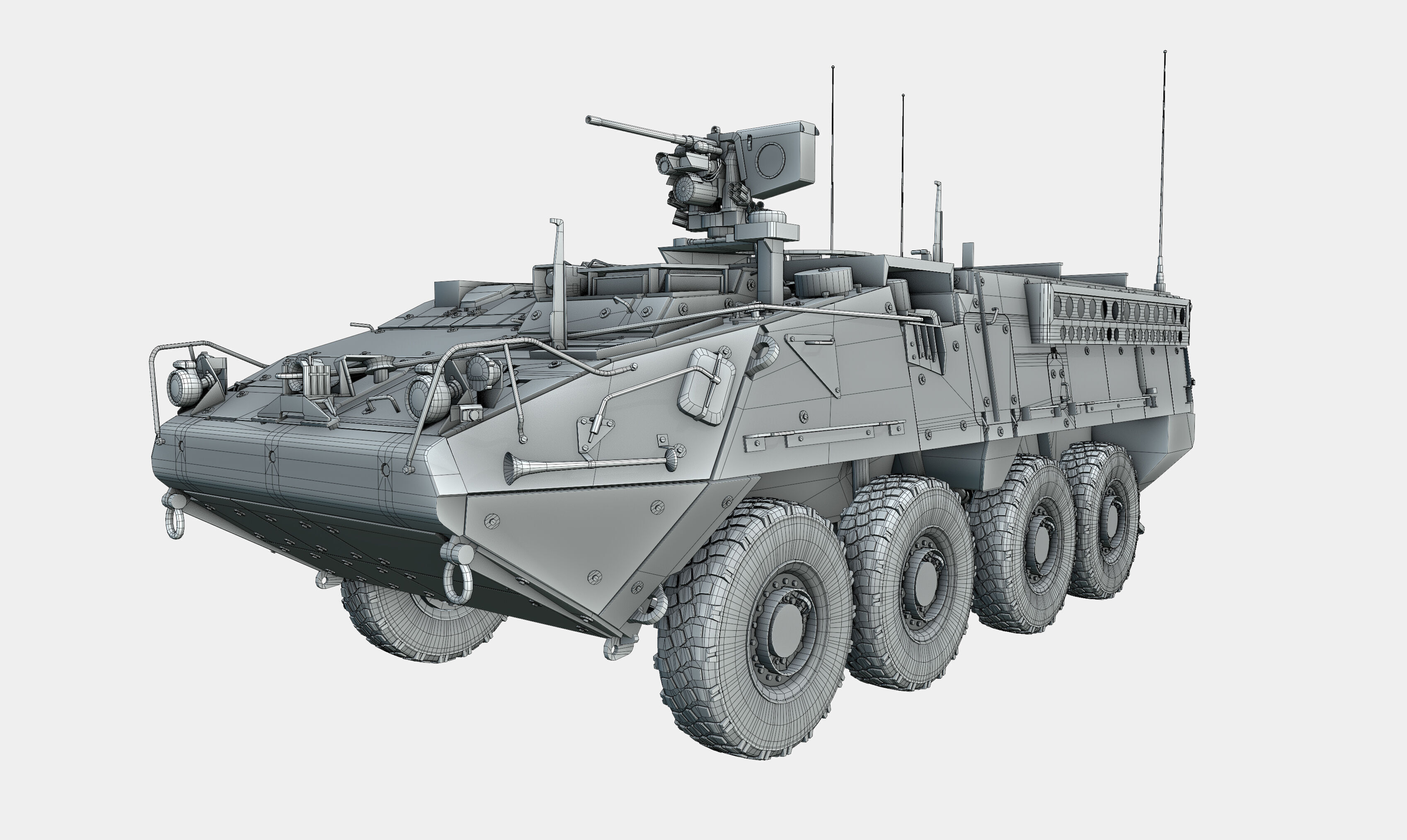 M1126 Stryker ICV US Army APC Game Ready PBR Low-poly 3D model_22