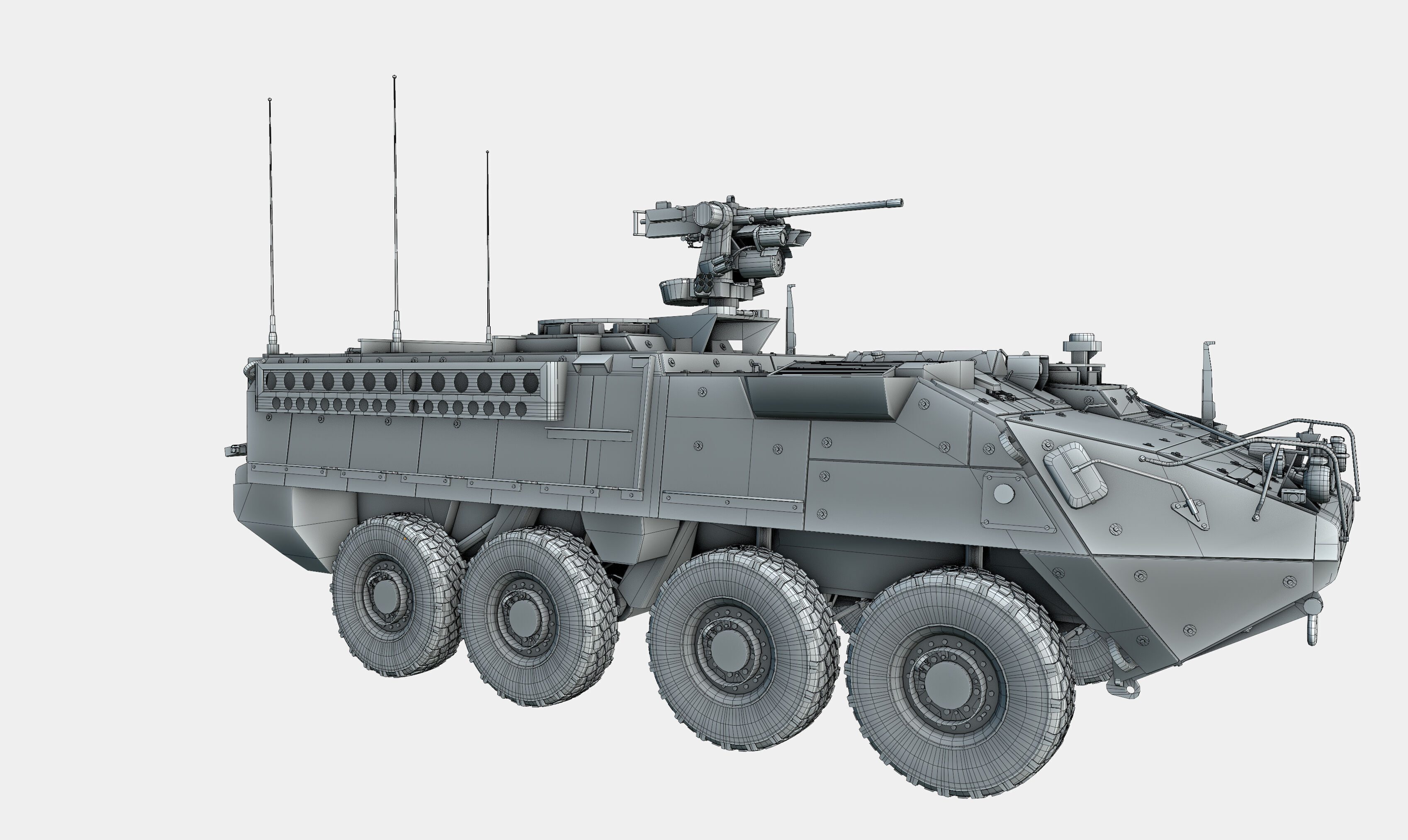 M1126 Stryker ICV US Army APC Game Ready PBR Low-poly 3D model_30
