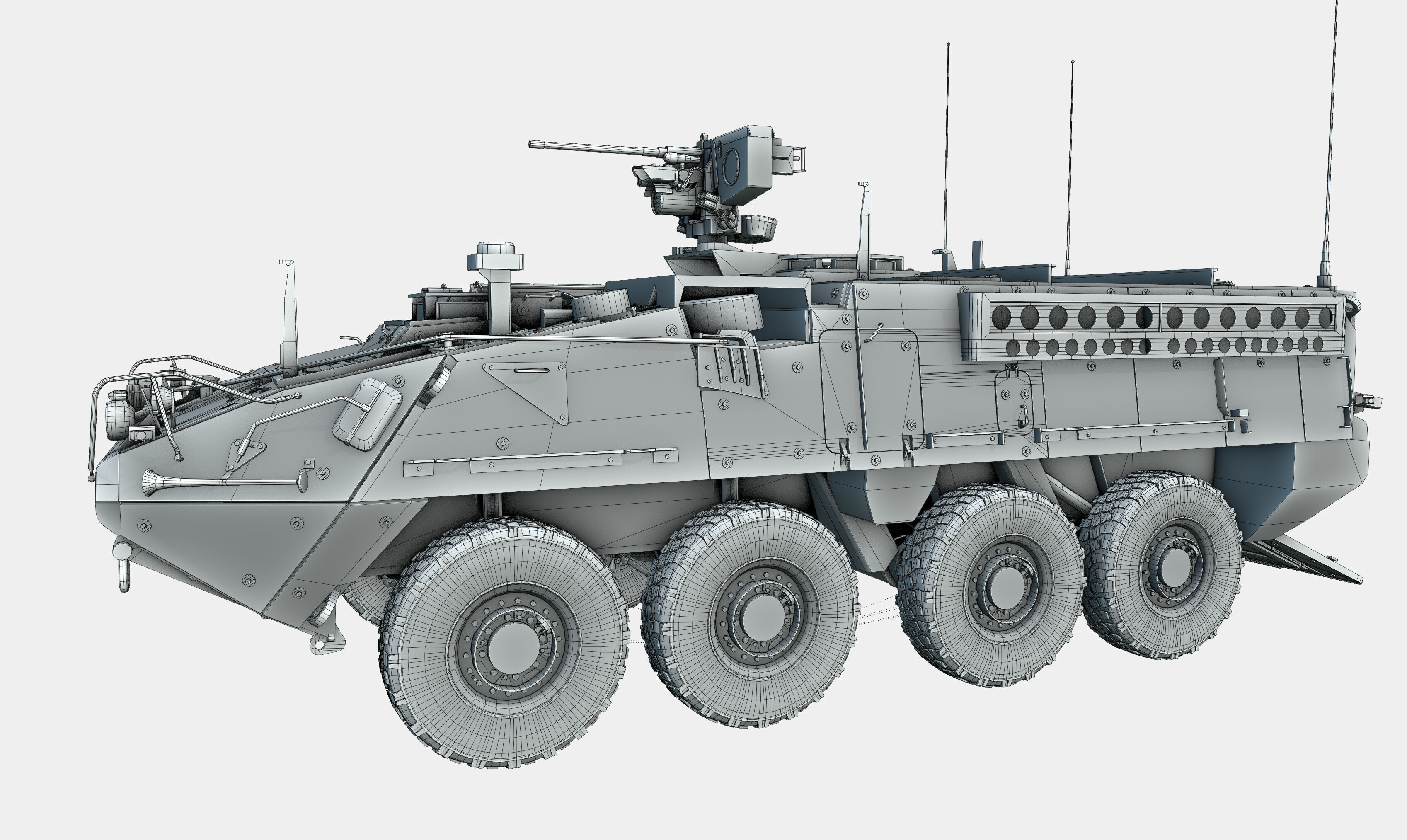 M1126 Stryker ICV US Army APC Game Ready PBR Low-poly 3D model_23
