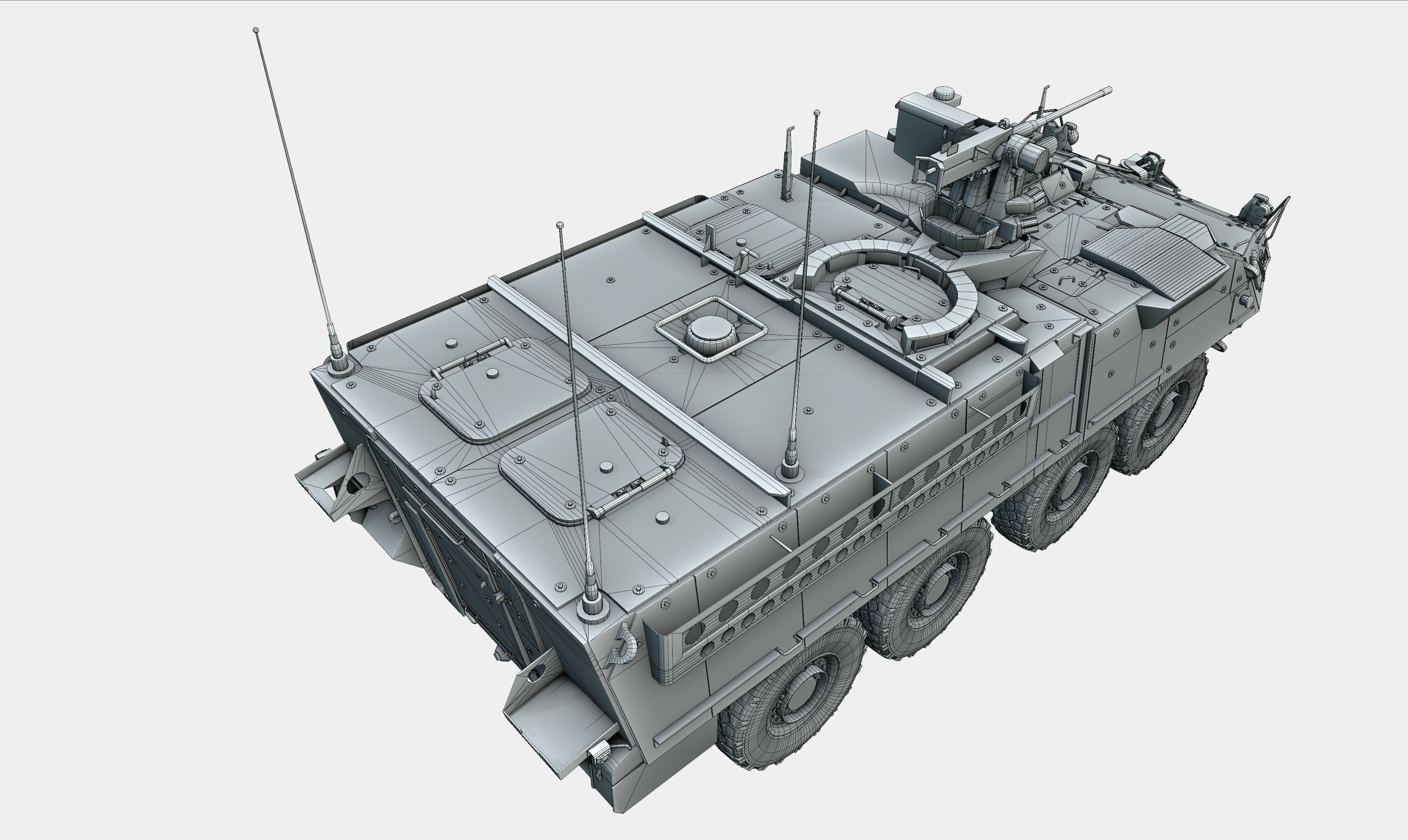 M1126 Stryker ICV US Army APC Game Ready PBR Low-poly 3D model_37