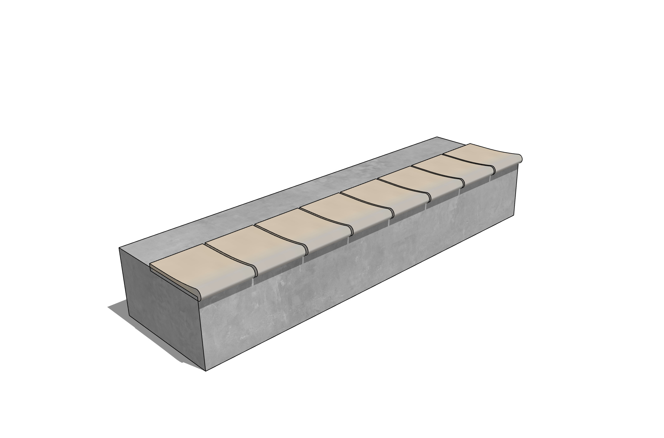 Fingerboard-Ledge Pool-coping 3D print model_1