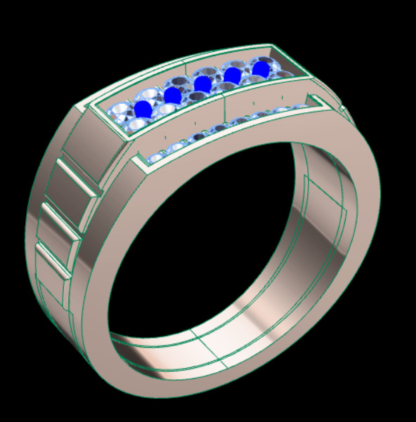 men ring 3D print model_13