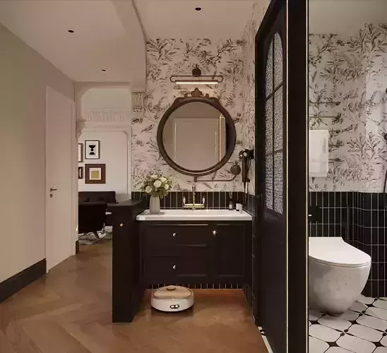 French-style vintage bathroom 3D model