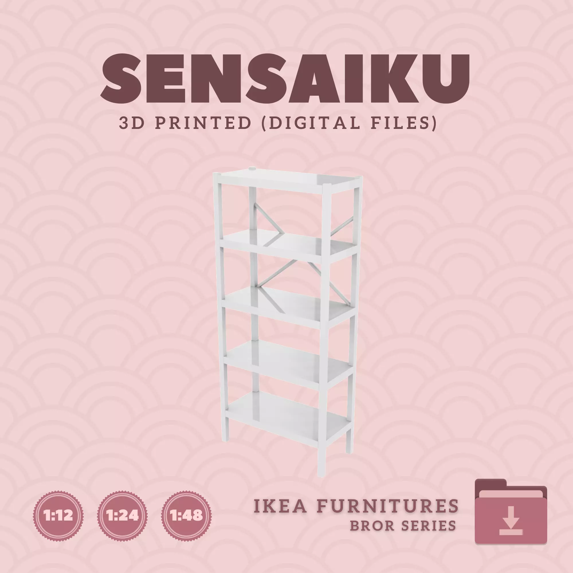 1 BROR Shelving Unit V1 for Dollhouse - IKEA - 3D Print 3D print model