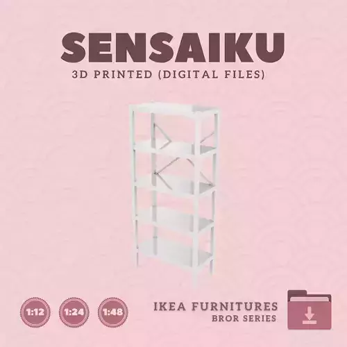 1 BROR Shelving Unit V1 for Dollhouse - IKEA - 3D Print 3D print model